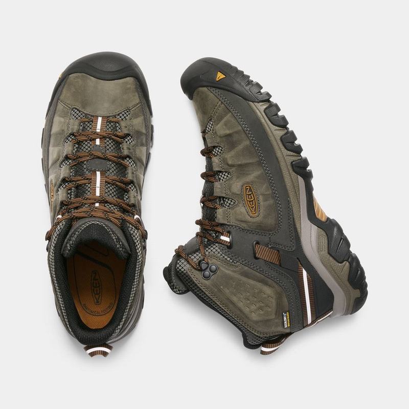 Keen Targhee III Waterproof Mid Wide Mens Hiking Boots Olive Factory Outlet NZ (8251-LRTNW)